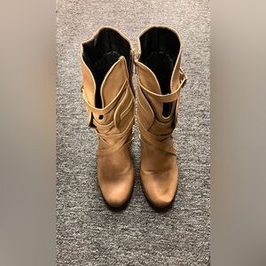 Women's Chunky Heel Mid Calf Boots